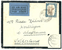 Luftpost Trauerbrief  Südafrika - Schaffhausen             1933 - Cartas