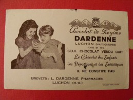 Buvard Chocolat De Régime Dardenne. Luchon (haute-garonne).  Vers 1950. - Cocoa & Chocolat