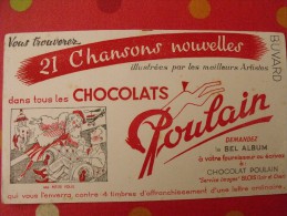 Buvard Chocolat Poulain. Album D'images Chansons De France.  Vers 1950. - Kakao & Schokolade