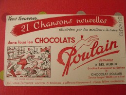 Buvard Chocolat Poulain. Album D'images Chansons De France.  Vers 1950. - Kakao & Schokolade