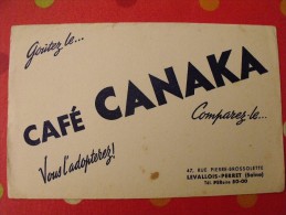 Buvard Café Canaka. Levallois-perret.  Vers 1950. - Coffee & Tea