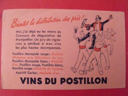 Buvard Vins Du Postillon.  Vers 1950. - V