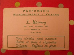 Buvard L. Mauroy. Parfum Parfumerie Maroquinerie Voyage. Paris. Vers 1950. - P