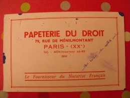 Buvard Papeterie Du Droit. Paris. Vers 1950 - P