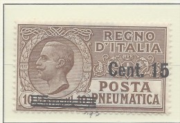 Italia - 1924/25 - Nuovo/new MNH - Posta Pneumatica - Sass. N. 4e - Correo Neumático