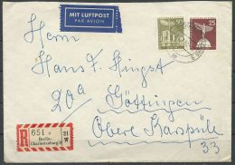 BERLIN 1958 MI-NR. 147 + 150  Auf Einschreibebrief (154) - Covers & Documents