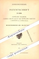 Original Patent - E. Davies In Llandinam / Llanidloes And James Metcalfe In Alberystwyth , 1888 , Steam Injectors !!! - Cardiganshire