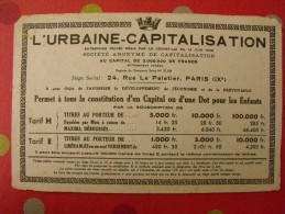 Buvard L'urbaine Capitalisation. Vers 1950 - Banque & Assurance