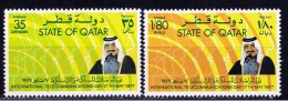 Q+ Qatar 1977 Mi 726-27 Mnh Weltfernmeldetag - Qatar