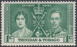 Trinidad And Tobago 1937 Coronation Of George VI And Queen Elisabeth. Mi 128 MLH - Trinidad & Tobago (...-1961)
