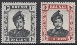 Brunei 1952 Definitive Sultan Omar Ali Saifuddin. Mi 78, 80 MNH/MLH - Brunei (...-1984)