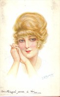 CP - Femme  Vrouw -  - Art Deco - Illustrateur Reading - Reading