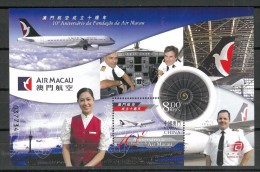 CHINA MACAU MACAO 2004 10TH ANNIVERSARY OF AIR MACAO PANES AIRWAYS AIRLINES MNH - Unused Stamps