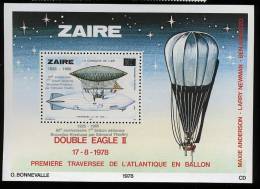 Zaire 1985  Bloc 59**   Surchargé 1ere Liaison Brixelles-Kinshasa        Cote 75 € - Unused Stamps