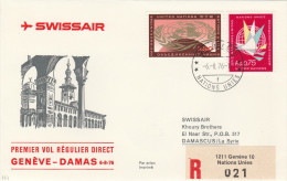 Genève ONU Damas Damascus 1976 - 1er Vol Erstflug Inaugural Flight - Swissair - Syrie Syria - Premiers Vols