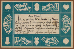SERBIA, PLAYING CARDS-EMBOSSED PICTURE POSTCARD 1900 RARE!!!!!!!!!!!! - Cartes à Jouer