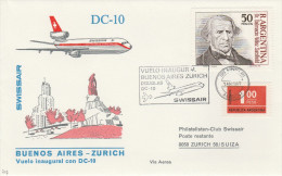 Buenos Aires Zurich 1977 - 1er Vol Erstflug Inaugural Flight - Swissair DC-10 - Lettres & Documents