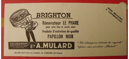 Buvard Brighton. Le Phare Papillon Noir Cirage. A. Mulard. Vers 1950 - Chaussures