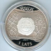 Lettonie Latvia 1 Lats 2011 Riga BE PROOF Coffret Argent KM 122 - Latvia