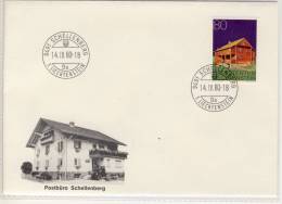 FL - 9491  SCHELLENBERG, Last Day Cancelation 1980,  Postbüro SCHELLENBERG  On Cover And Stamp - Macchine Per Obliterare (EMA)