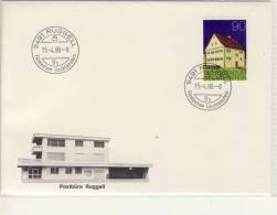 FL - 9491  RUGGELL, Last Day Cancelation 1980,  Postbüro Ruggell  On Cover And Stamp - Machines à Affranchir (EMA)