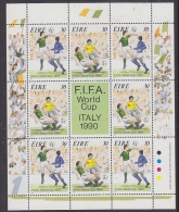 Ireland 1990 FIFA Football  World Cup Italy Sheetlet ** Mnh (24905) - Hojas Y Bloques