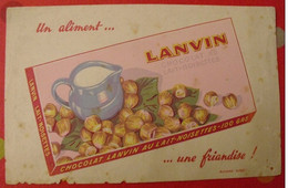 Buvard Chocolat Lanvin. Tablette Lait-noisettes. Vers 1950 - Kakao & Schokolade