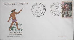 FDC - Polynésie Française 1967 - FETES Du JUILLET - Lancers De Javelots - Papeete Le 11.07.1967 - En TBE - - FDC