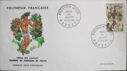 FDC - Polynésie Française 1967 - FETES Du JUILLET - Courses De Porteurs De Fruits - Papeete Le 11.07.1967 - En TBE - - FDC