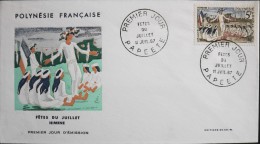FDC - Polynésie Française 1967 - Fête Du Juillet - Himéne - Papeete Le 11.07.1967 - En TBE - - FDC