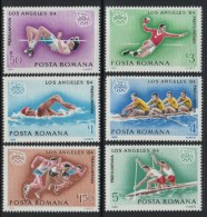 Romania 1984 Summer Olympic Games LOS ANGELES Sports Swmming Running Stamps MNH SC 3184-3189 Michel 4042-4047 - Schwimmen