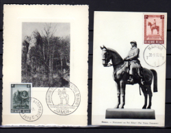 Monument Du Roi Albert I à Namur,  938 Et 940 Sur Carte Maximum, Cote 50 € - 1951-1960