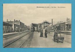 CPA Chemin De Fer Marchand Ambulant Sur Le Quai -  Arrivée Du Train En Gare De MONTEREAU 77 - Montereau