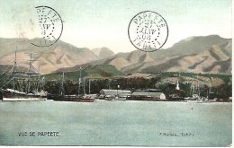 POLYNESIE  FRANCAISE   TAHITI  PAPEETE  LE PORT AVEC  BATEAUX  VOILIERS  EN COULEURS - Tahiti