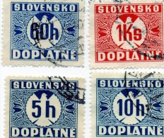 B - 1940 Slovacchia - Segnatasse - Usados