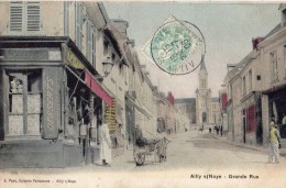 AILLY-SUR-NOYE GRANDE RUE CARTE COLORISEE - Ailly Sur Noye