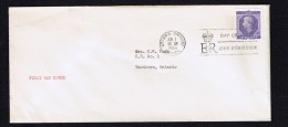 1953  Queen Elizabeth II Coronation Sc 330  Typed Cachet - 1952-1960