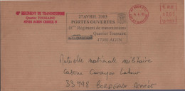 Lettre Militaire 47 Agen CTC 14.4.03 Avec Griffe "27 Avril 2003 Portes Ouvertes 48ème Régiment De Transmissions Quartie - Brieven En Documenten