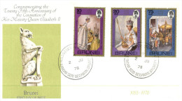 (PH 555) Brunei FDC Cover - 1978 = Queen Elizabeth II 20th Anni - Brunei (1984-...)