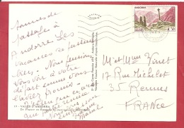 Y&T N°159  ANDORRE LA VIEILLE  Vers  FRANCE    1969   2 SCANS - Storia Postale