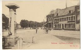 Raismes La Place Et La Poste PTT  Edit Lion   Voyagé 1931 Semeuse 40 C Fontaine Pompe A Eau Publique - Raismes