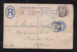 Great Britain 1898 Uprated Registered Stationery To OSTENDE BELGIUM With OSTENDE R-LABEL - Lettres & Documents