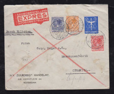 Netherlands 1933 EXPRESS Cover ROTTERDAM To CHEMNITZ Germany - Cartas & Documentos