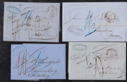 Netherlands 4 Covers 1861-62 To Germany Duchy Baden Railway Postmark - Covers & Documents