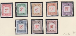 Seychelles, 1951, Postage Due, Omplete Set Of 8, Mint Hinged (Wmk Mult Script Crown CA) - Seychelles (...-1976)