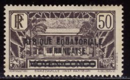 Afrique Equatoriale Francaise AEF A.E.F. - Neuf - Charnière Y&T 1936 N° 10 Brazzaville 50c Violet Foncé - Nuevos