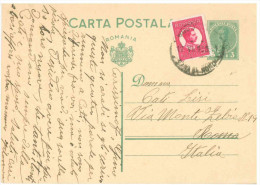 STORIA POSTALE 60 CARTOLINA POSTALE ROMANIA CARTA POSTALA VIAGGIATA 16 GIUGNO 1935 DA BUCAREST VERSO ROMA CONDIZIONI BUO - Storia Postale