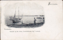 Suriname PPC Paramaribo Gezicht Op De Rivier, Corroniekotter Bij 't Vertek C. Kersten & Co. Simple Backside (2 Scans) - Surinam