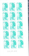 France 2181 Neuf** - Point Vert Dans Le Cou Dans Bloc De 15 - Unused Stamps