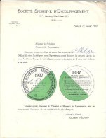 Lettre 1937 Société Sportive D'encouragement - Fac-similé Carte Adhérent - Hippisme Hippodrome Cheval - Hipismo